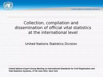 Collection, compilation and dissemination of official vital statistics at the international