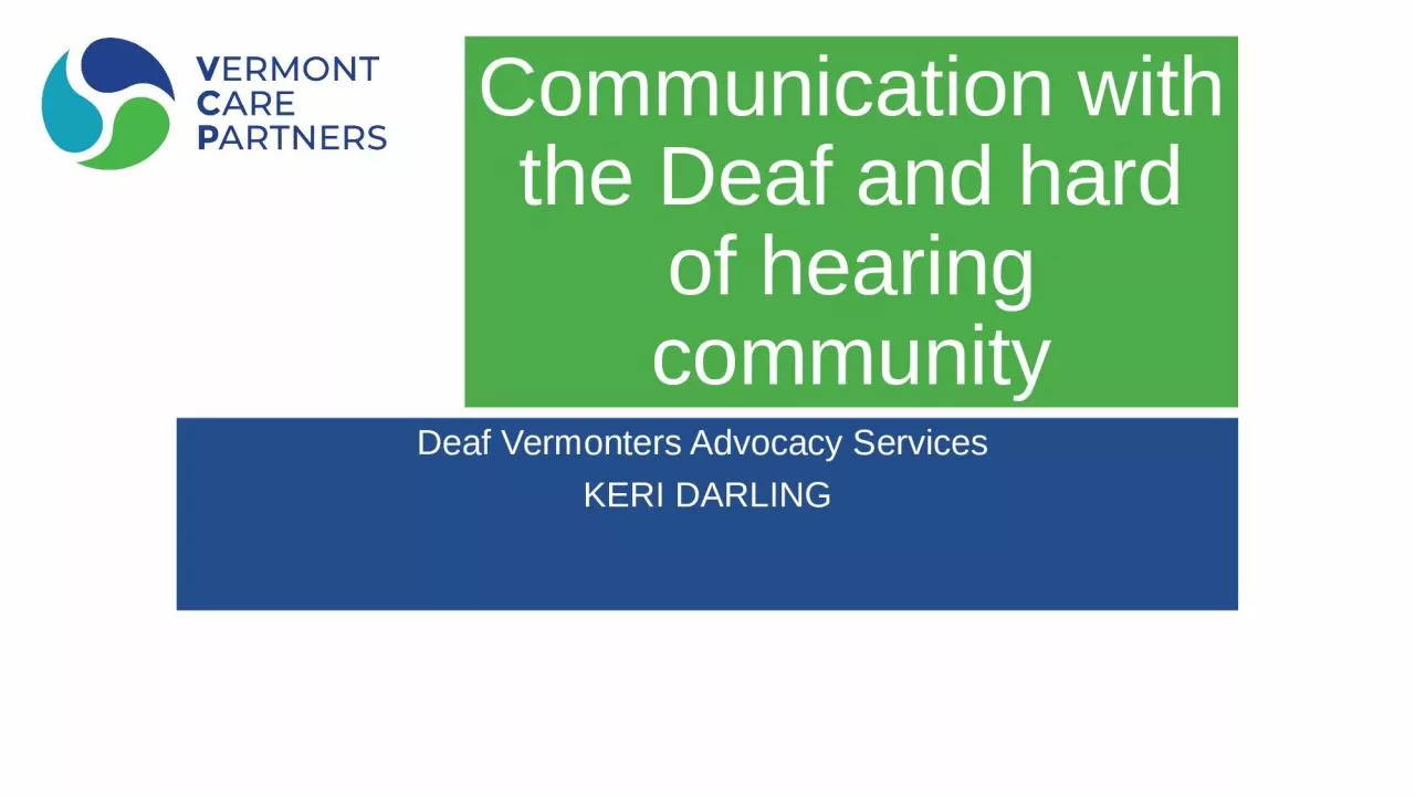 Deaf Vermonters Advocacy Services