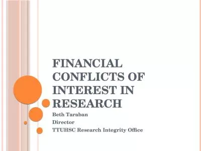 Financial Conflicts of Interest in Research