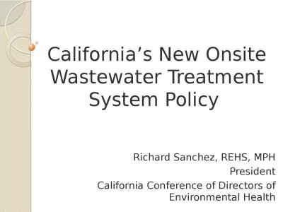 California’s New Onsite Wastewater Treatment System Policy