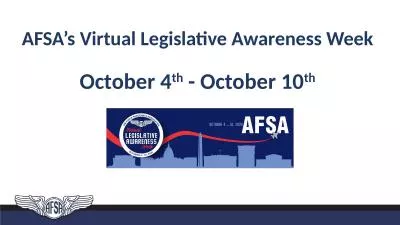 AFSA’s Virtual Legislative Awareness Week