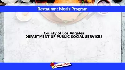 County of Los Angeles DEPARTMENT OF PUBLIC SOCIAL SERVICES