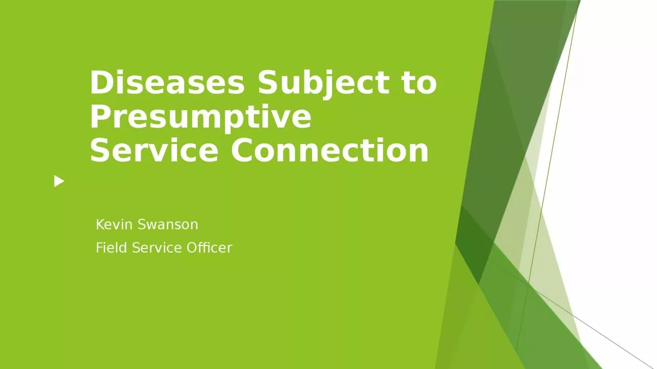 PPT-Diseases Subject to Presumptive Service Connection