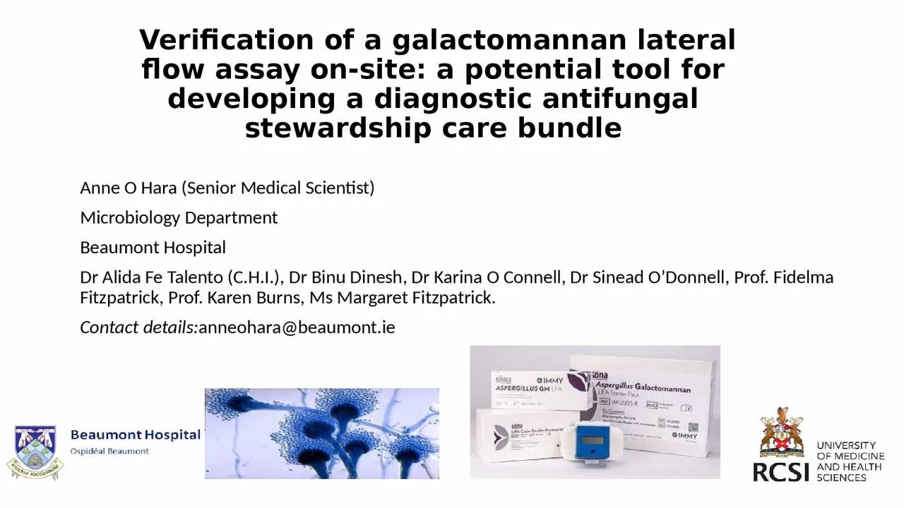 Verification   of a galactomannan lateral flow assay on-site: a potential tool for developing