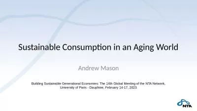 Sustainable Consumption in an Aging World