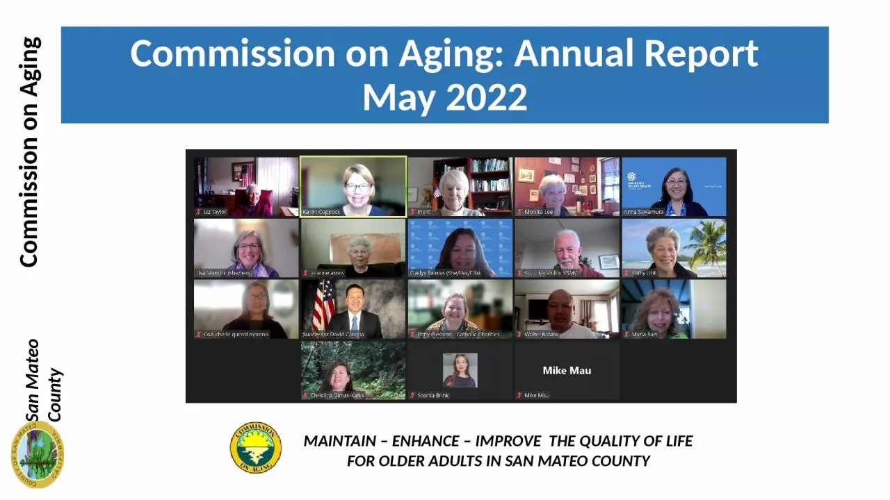 PPT-Commission on Aging: Annual Report