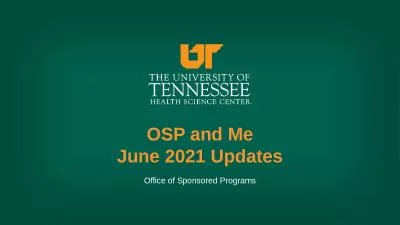 OSP and Me June 2021 Updates