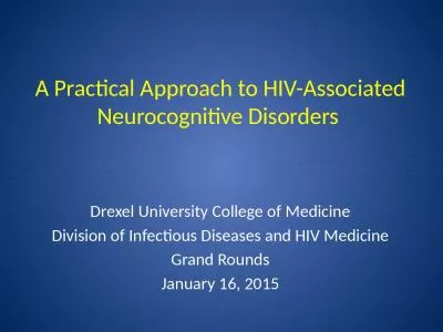 A Practical Approach to HIV-Associated