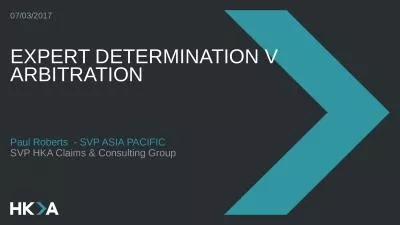 Expert Determination v Arbitration