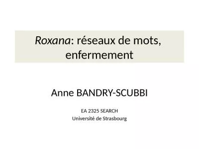 Roxana : réseaux de mots,