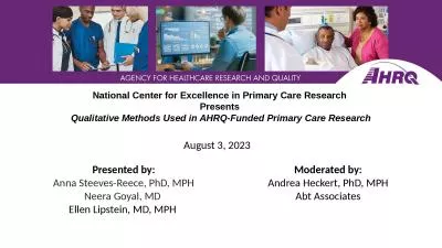 National Center for Excellence in Primary Care Research