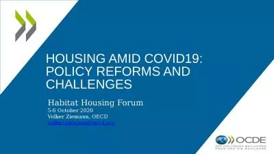 Housing amid COVID19: Policy reforms and challenges