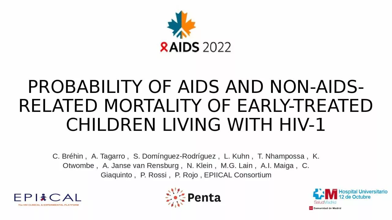 Probability of AIDS and non-AIDS-related mortality of early-treated children living with