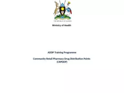 ADDP Training Programme Community Retail Pharmacy Drug Distribution Points