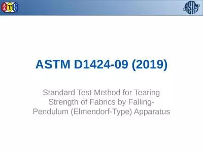 ASTM D1424-09 (2019) Standard Test Method for Tearing Strength of Fabrics by Falling-Pendulum