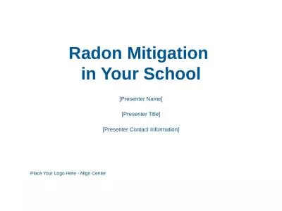 Radon Mitigation  in Your School