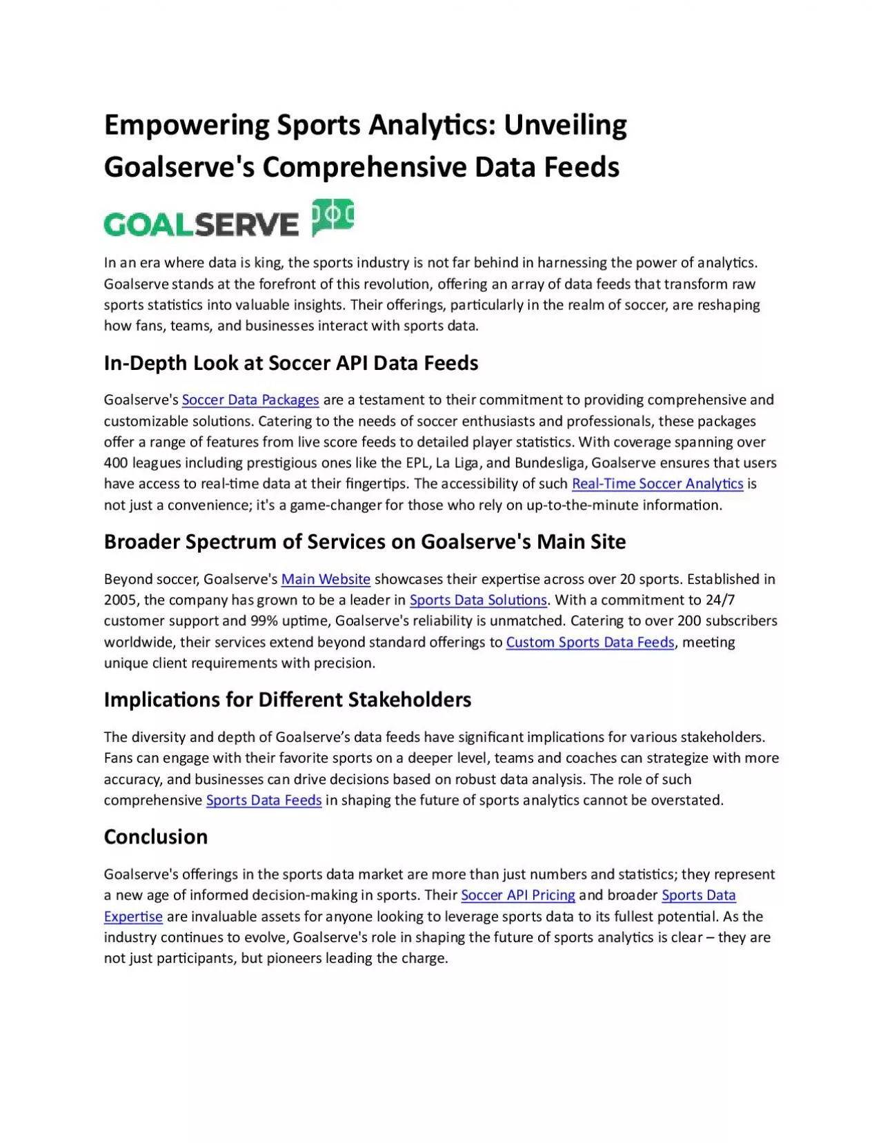 PDF-Empowering Sports Analytics: Unveiling Goalserve\'s Comprehensive Data Feeds