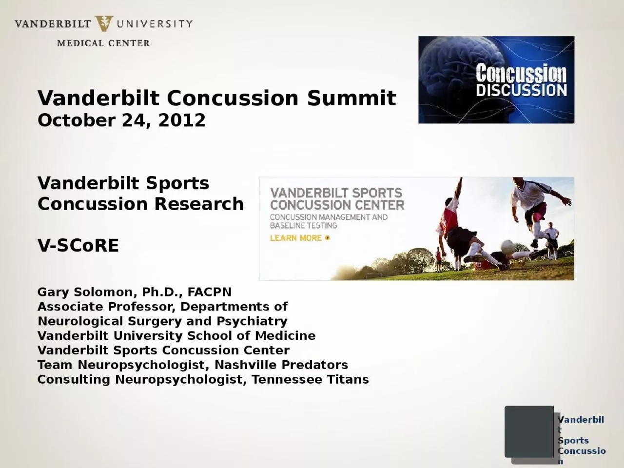 PPT-Vanderbilt Concussion Summit