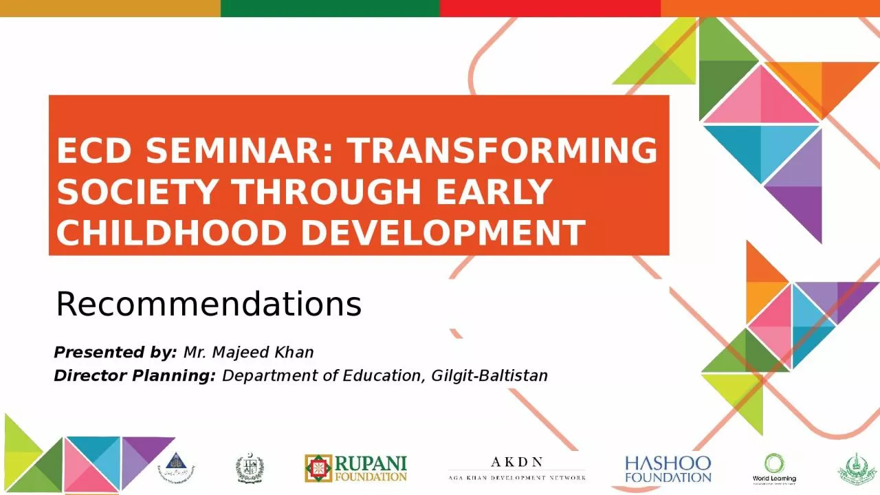 PPT-ECD SEMINAR : Transforming Society through Early Childhood