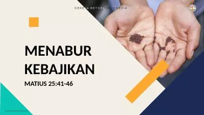 MENABUR KEBAJIKAN MATIUS 25:41-46