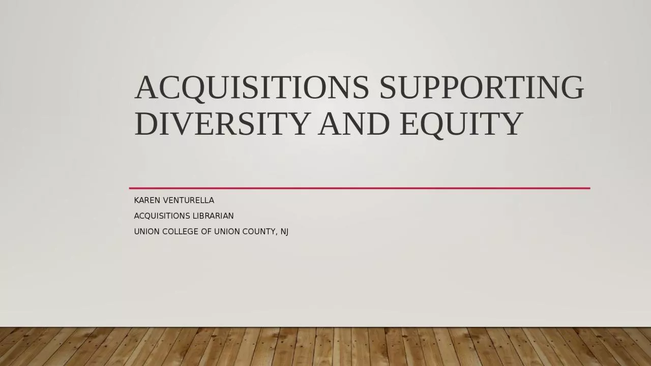 Acquisitions Supporting Diversity and Equity