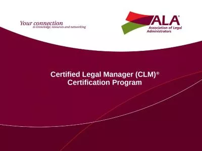 Certified Legal Manager (CLM)