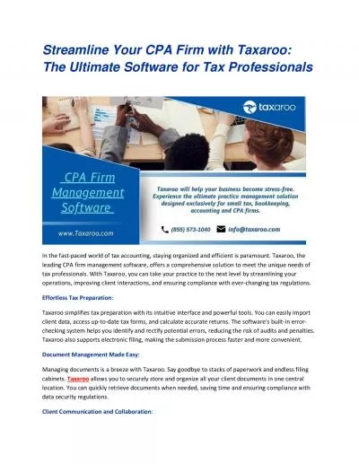 Streamline Your CPA Firm with Taxaroo: The Ultimate Software for Tax Professionals
