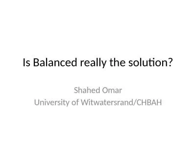 Is Balanced really the solution?