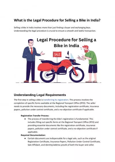 What is the Legal Procedure for Selling a Bike in India?