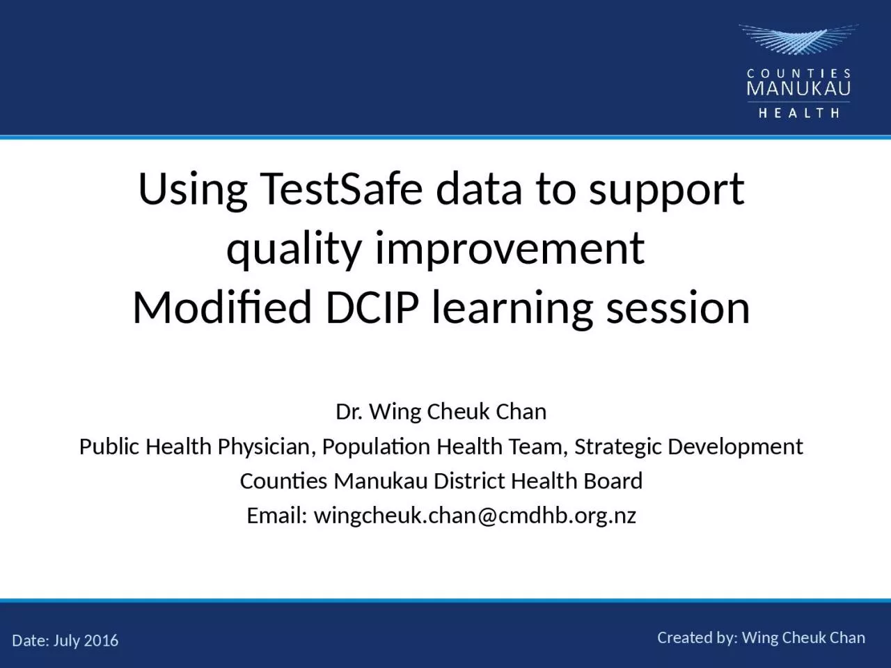 PPT-Using TestSafe data to support quality improvement