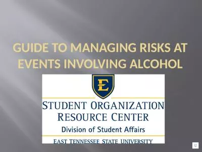 Guide to Managing Risks at Events Involving Alcohol