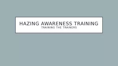 Hazing Awareness Training