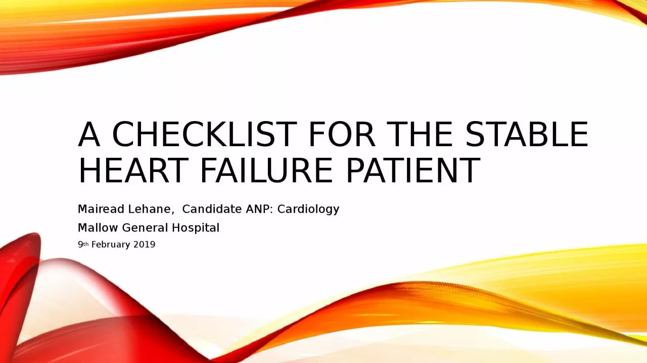 A checklist for the stable heart failure patient