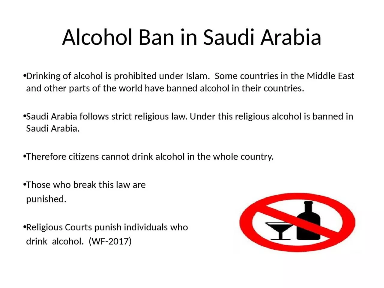 Alcohol Ban in Saudi Arabia