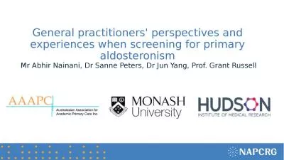 General practitioners' perspectives and experiences when screening for primary aldosteronism