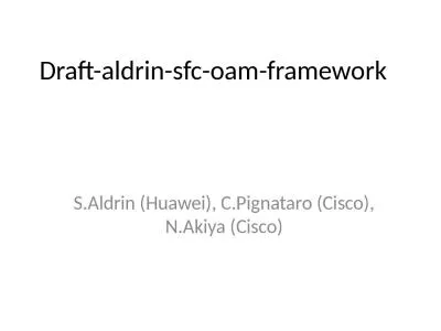 Draft-aldrin- sfc - oam -framework