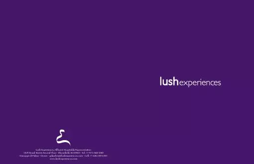 Lush Experiences, Auent Hospitably Representation1029 Broad Street, S