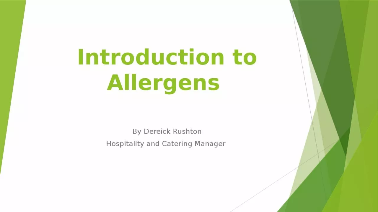 PPT-Introduction to Allergens