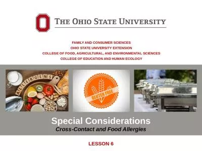 Special Considerations Cross-Contact and Food Allergies
