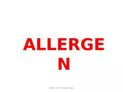 ALLERGEN HUB.A.SIGN.71 Allergen Signs