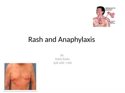 Rash and Anaphylaxis  By