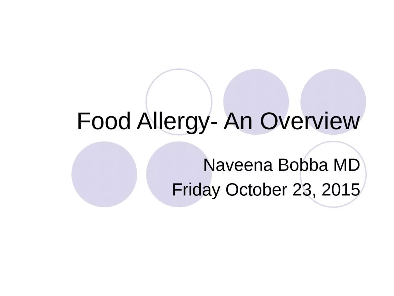 Food Allergy- An Overview