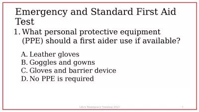 Emergency and Standard First Aid Test