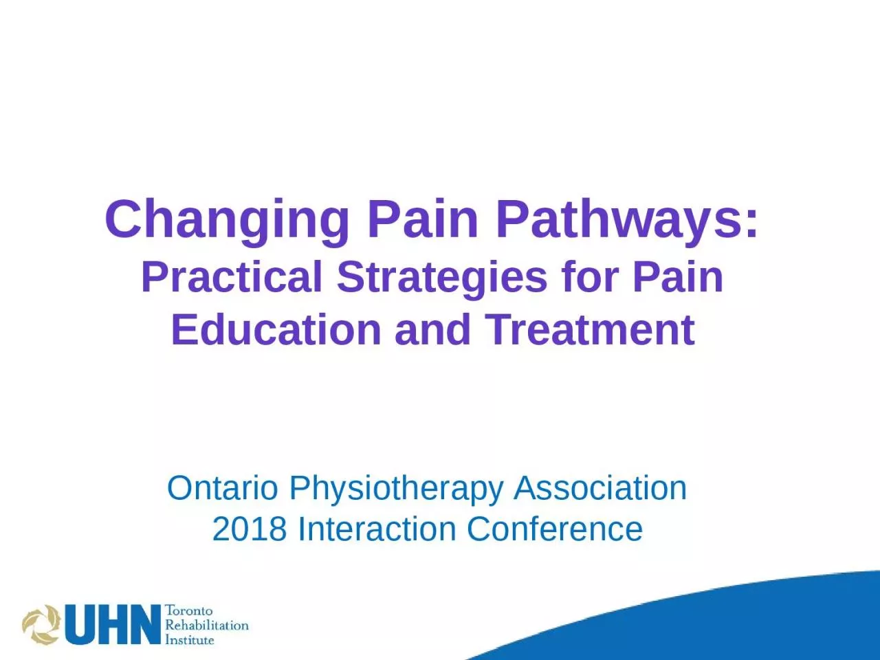 Changing Pain Pathways: