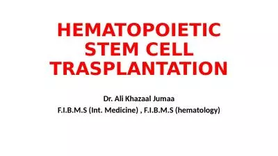 HEMATOPOIETIC STEM CELL TRASPLANTATION