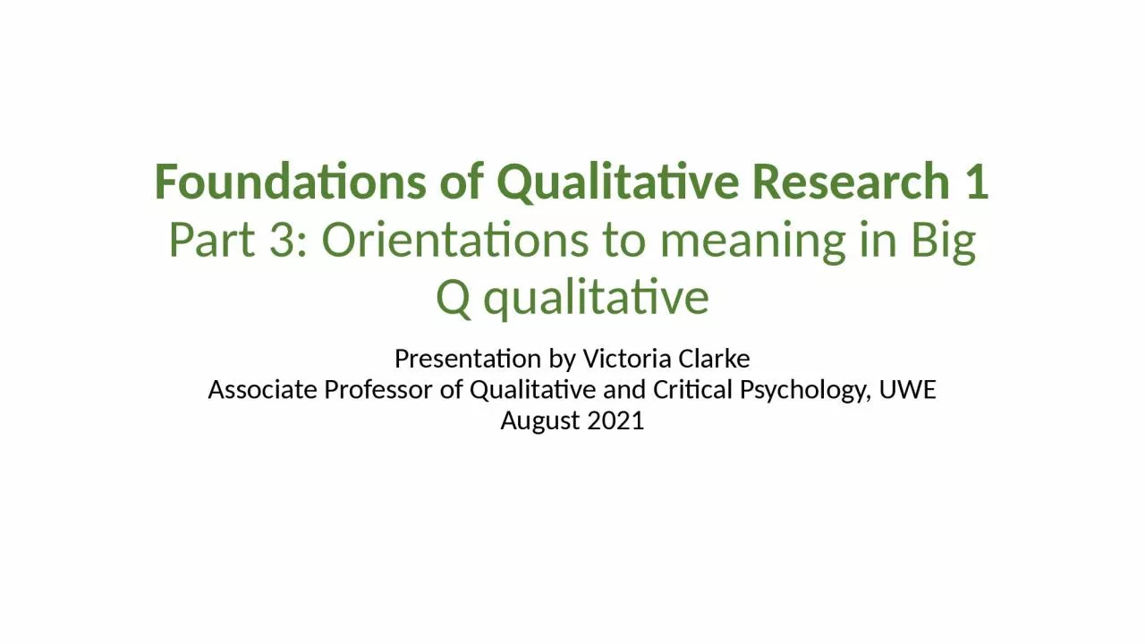 PPT-Foundations of Qualitative Research 1