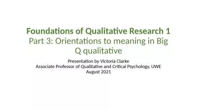 Foundations of Qualitative Research 1