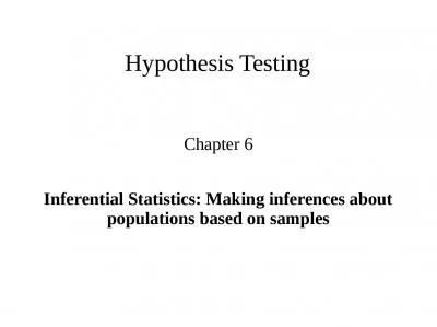 Hypothesis Testing Chapter 6