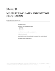 Military Psychiatry and Hostage Negotiation271