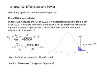 Chapter 13:  Effect Sizes and Power